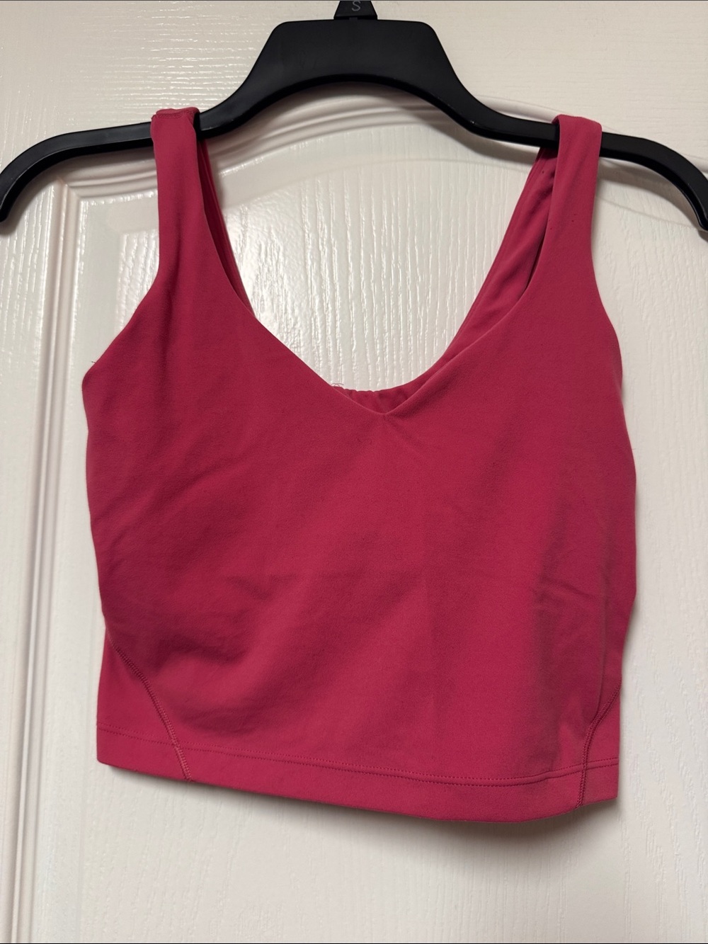 lululemon Raspberry V-Neck Crop Bra Top